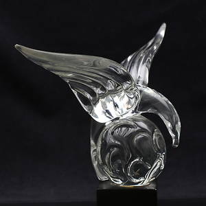 SKULPTUR. Glas. Fågel, Färe-Marcolin. Ronneby Glasbruk.