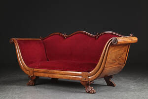 Empireform sofa af mahogni, ca. år 1900