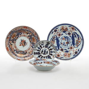 PARTI PORSLIN, 4 delar, orientaliskt, delvis imari, Japan.