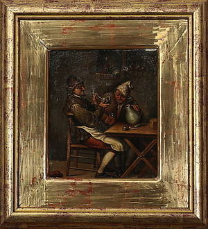 OIDENTIFIERAD KONSTNÄR. genremåleri i holländsk barockstil, 1900-tal.