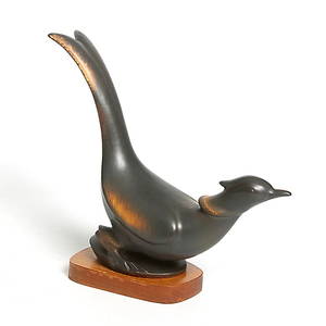 GUNNAR NYLUND. Skulptur, stengods, fasan, signerad, Rörstrand.
