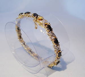 SAFIR-DIAMANT-ARMBAND 9CT.