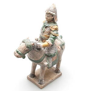 GRAVFIGUR i terracotta, sen Ming dynasti, 1368-1644, Kina.