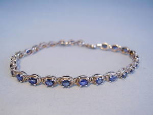 SAFIR Armband Silver 925 Naturliga safirer 9,10 ct.