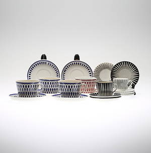 SERVISDELAR, 21 delar 1074, porslin, GeffleUpsala Ekeby och Gustavsberg, 1900-talets mitt.