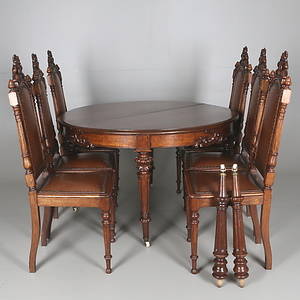 MATSALSGRUPP, 7 delar, nyrenässans, 181900-tal.