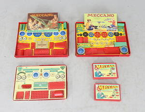 MECCANOLÅDOR, 5 stycken, 1960-tal.