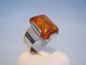 BERNSTEIN RING SILBER 835 Fischland Schmuck Ribnitz-Damgarten.