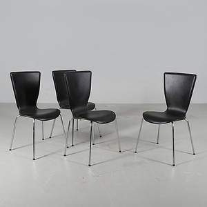 STOLAR, 4 st, stålrör och konstskinn, 2000-tal.