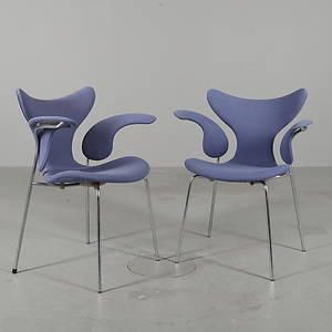 STOLAR, ett par, MåsenMågen, Arne Jacobsen, Fritz Hansen.