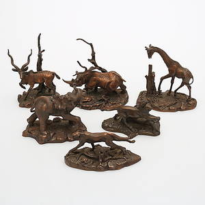 FIGURINER, 6 st, brons, Franklin Mint.