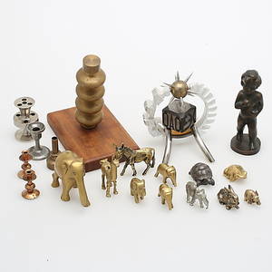 FIGURINER, LJUSSTAKAR, 19 st, mässing, koppar, brons, Hans Agne Jakobsson, Skurdal, F.M.K m fl.