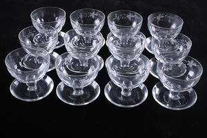 GLAS DESERTSKÅLAR, 12 st, AB Samuelssons glas, Kosta.