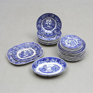 SERVISDELAR, 32 delar, flintgods, Malmö, Rörstrand.