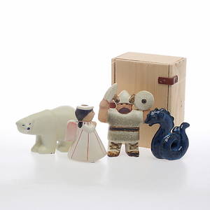 FIGURINER, 4 st, keramik, Lisa Larson Gustavsberg.