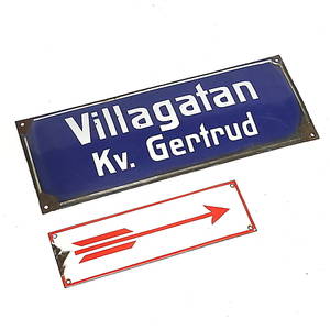 EMALJSKYLT, 2 st. bl.a. Villagatan Kv. Gertrud, 1900-tal.
