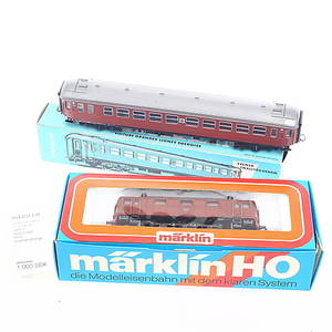 MÄRKLIN 3030 SJs Da-lok samt 1 personvagn 4072. Originalkartonger.