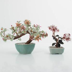 BONSAITRÄD, 2 st, med glasblommor