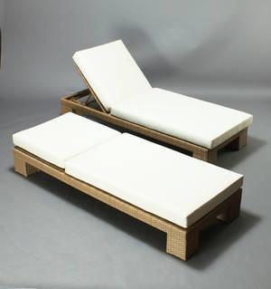 Par liggestole solstole i polyrattan