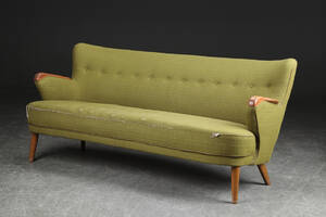 Tre-pers. sofa, uld og teak, 1950erne