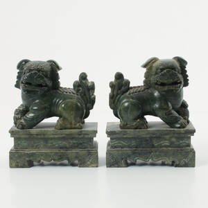 FOHUNDAR 1 par, Kina, grön sten, 1900-tal