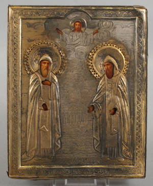 Rysk ikon med Risa i silver. 1800-tal