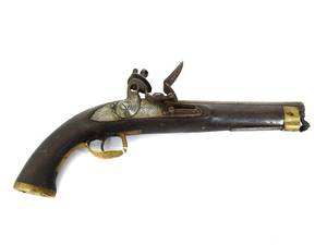 Flintlåspistol, trämetall, rost