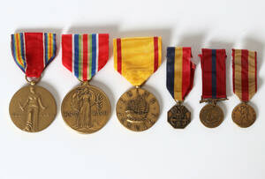 AMERIKANSKA MEDALJER, 3 FULL SIZE OCH 3 MINIATYRER