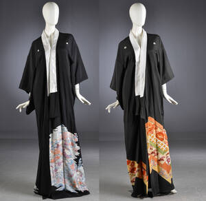 To kimonoer af silke, ca. 1950-60erne 2
