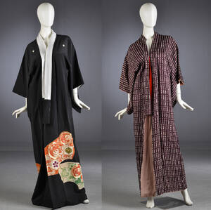 To kimonoer af silke, ca. 1950-60erne 2