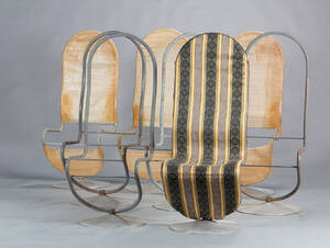 Verner Panton. Et sæt på 8 stole, System 1-2-3, uden polstring. 8