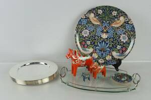 PARTI med bricka, coasters, 4 st, dalahästar, 3 st, bricka, glas, kuverttallrikar, 6 st