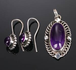 Georg Jensen. Moonlight Blossom smykkesæt af ametyst og sterlingsølv 3