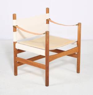 Børge Mogensen. Safaristol af eg med kanvas, model 2221