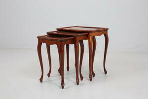 SATSBORD, 3 delar, mahogny, rokokostil