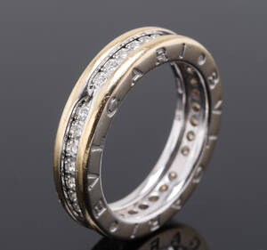 Bvlgari. B Zero 1, ring med brillanter, 18 kt. hvidguld