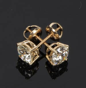 Diamant ørestikkere, 14 kt guld. Et par, 1.70 ct 2