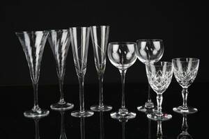 PARTI med champagneglas, samt vinglas, Orrefors, Arabia, Kosta Boda