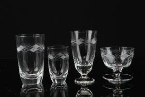 GLASSERVIS, 46 delar, slipad dekor