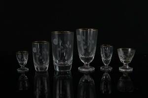 GLASSERVIS, 53 delar, etsad dekor