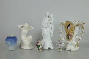 VASER, 2 st, samt figuriner, 4 st, bl.a. Bing Gröndahl