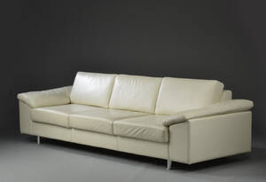 Function. Fire-pers. sofa, hvid læder