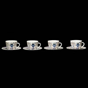 KLAUS HAAPANIEMI. Kaffekoppar samt fat, 8 delar, porslin, Taika, Iittala.