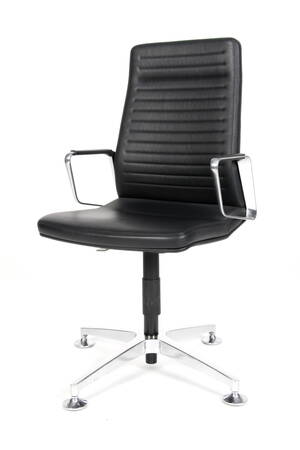 Interstuhl VINTAGEis5 kontor konference stol. Sort læder.