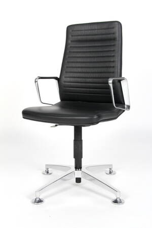 Interstuhl VINTAGEis5 kontor konference stol. Sort læder.