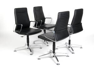 Fire Interstuhl VINTAGEis5 kontor konference stole. Sort læder. 4 Denne vare er sat til omsalg under nyt varenummer 4972763