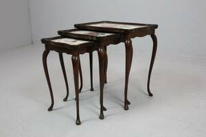 SATSBORD, 3 delar, mahogny, rokokostil