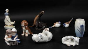 Royal Copenhagen, Bing Grøndahl. Samling figurer af porcelæn. 9