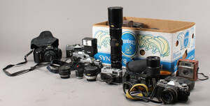 Samling kamera, linser mm. Kodak, Minolta, Soligor mm.