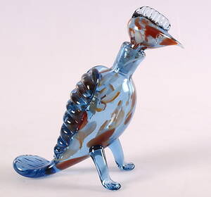 KARAFF, i form av fågel, Thure Berglund, Stockholms glasbruk.